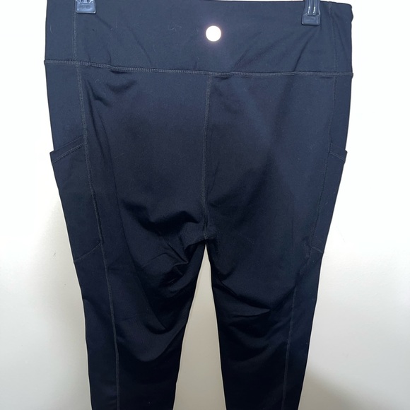 Black Leggings with Pink Lace-Up Detail - Picture 2 of 3